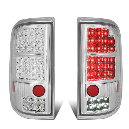 FAROS TRASEROS 04-08 FORD F-150 / LOBO - LED - CHROME / CLEAR