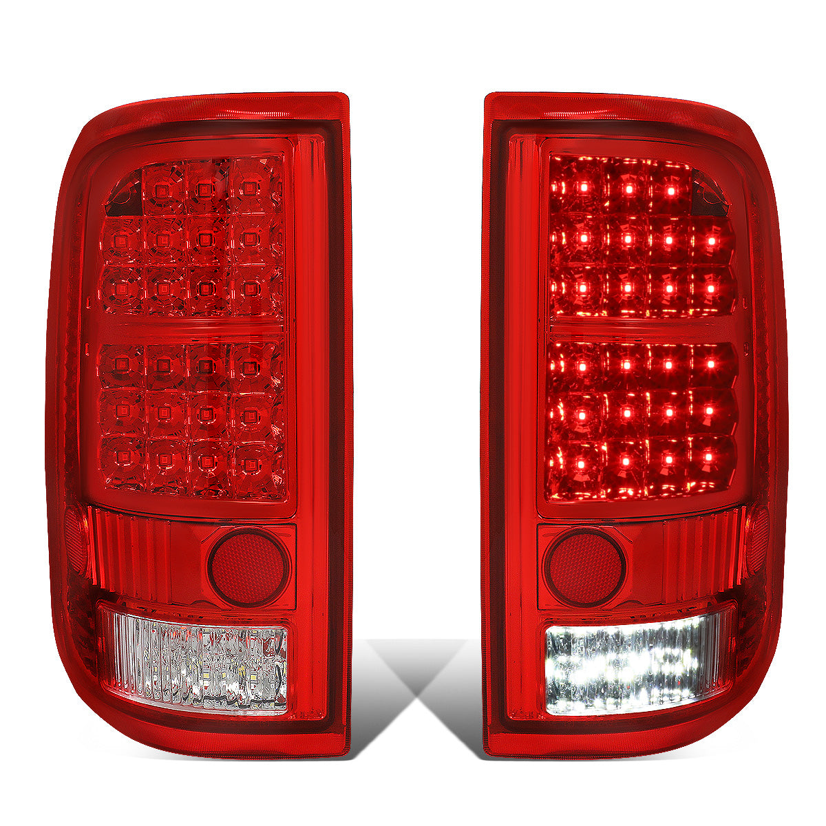 FAROS TRASEROS 04-08 FORD F-150 / LOBO - LED - CHROME / RED