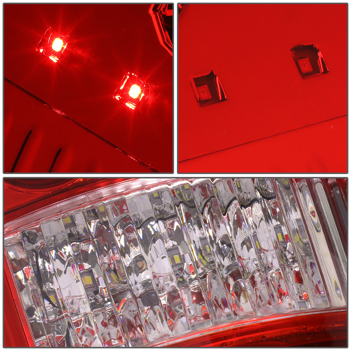FAROS TRASEROS 04-08 FORD F-150 / LOBO - LED - CHROME / RED