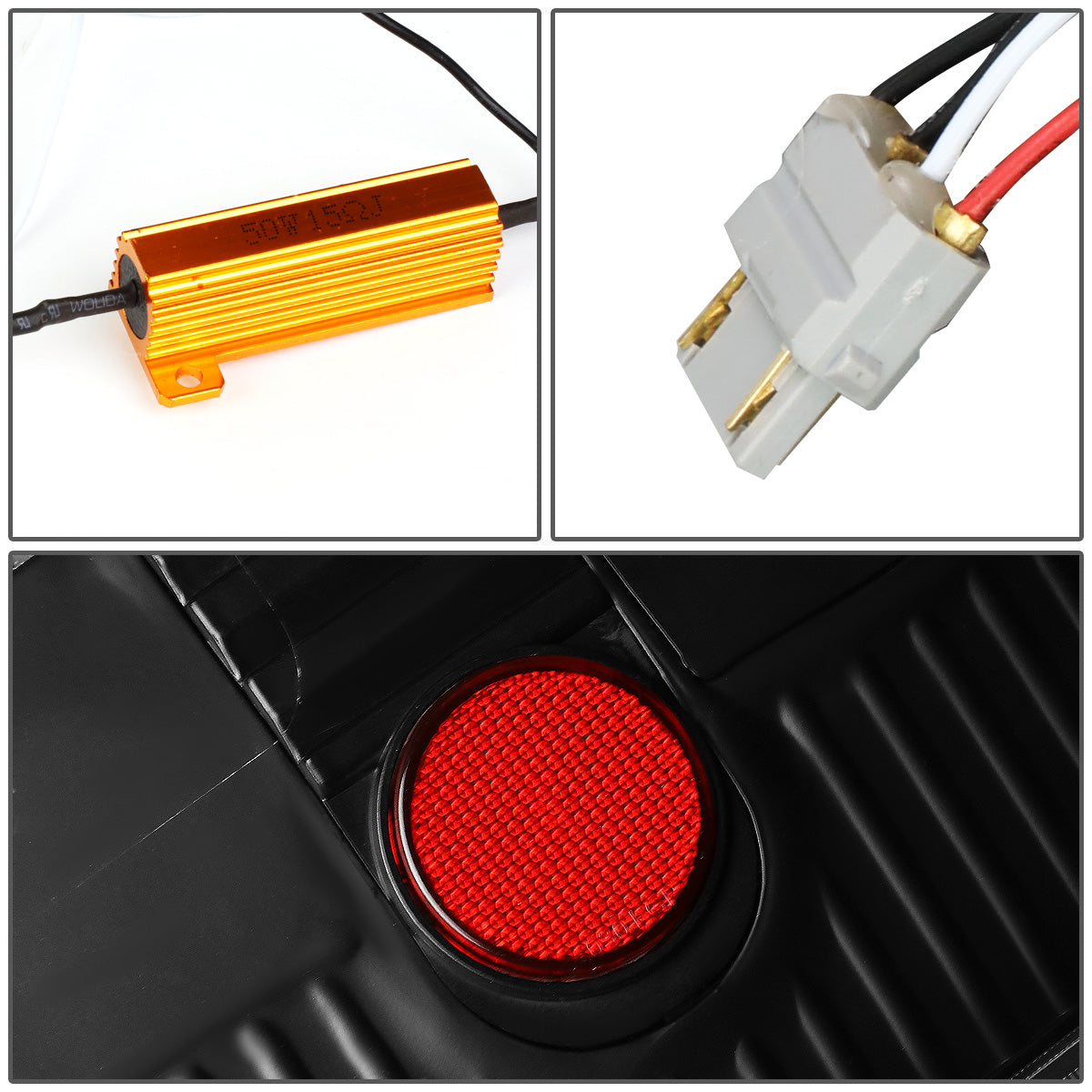 FAROS TRASEROS 04-08 FORD F-150 / LOBO - 3D - DUAL RED C-BAR LED - BLACK / CLEAR