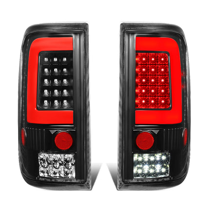 FAROS TRASEROS 04-08 FORD F-150 / LOBO - RED C-BAR LED - BLACK