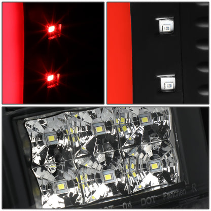 FAROS TRASEROS 04-08 FORD F-150 / LOBO - RED C-BAR LED - BLACK