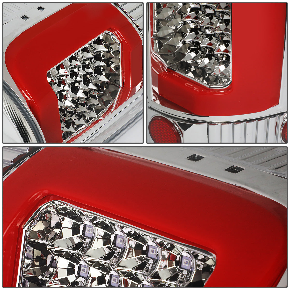 FAROS TRASEROS 04-08 FORD F-150 / LOBO - RED C-BAR LED - CHROME