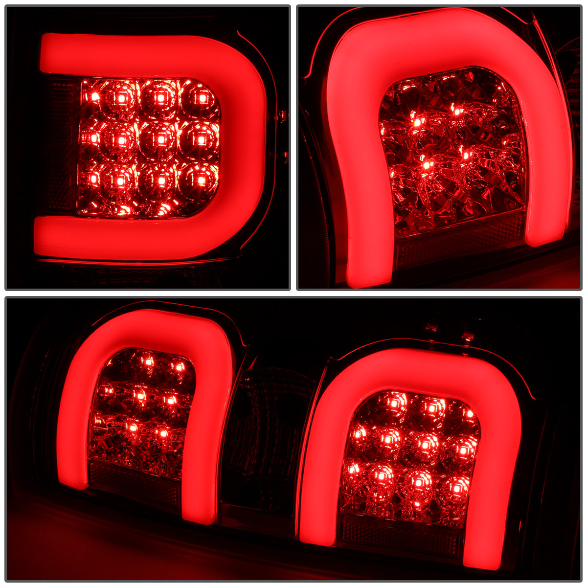 FAROS TRASEROS 09-14 FORD F-150 - DUAL C-BAR - 3D - LED - CHROME / CLEAR