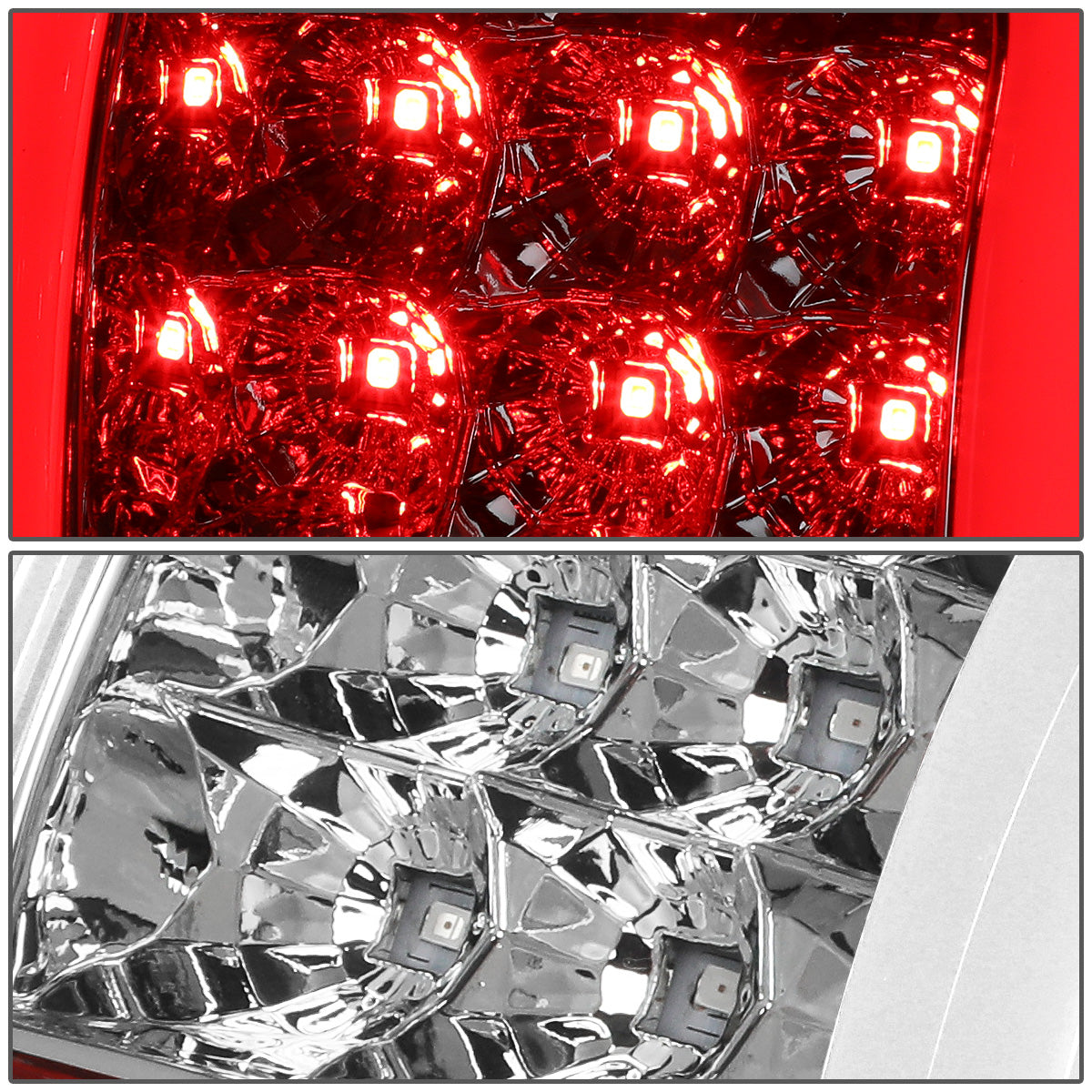 FAROS TRASEROS 09-14 FORD F-150 - DUAL C-BAR - 3D - LED - CHROME / CLEAR