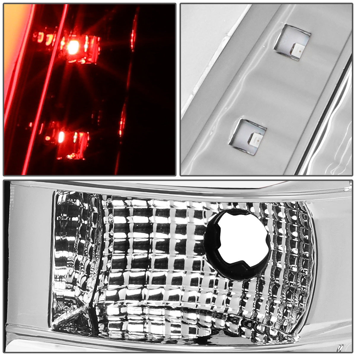 FAROS TRASEROS 09-14 FORD F-150 - DUAL C-BAR - 3D - LED - CHROME / CLEAR