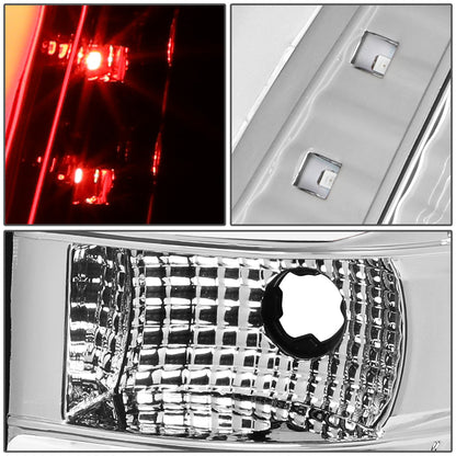 FAROS TRASEROS 09-14 FORD F-150 - DUAL C-BAR - 3D - LED - CHROME / CLEAR