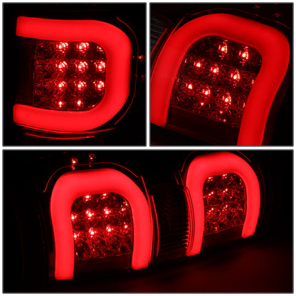 FAROS TRASEROS 09-14 FORD F-150 - DUAL C-BAR - 3D - LED - CHROME / RED