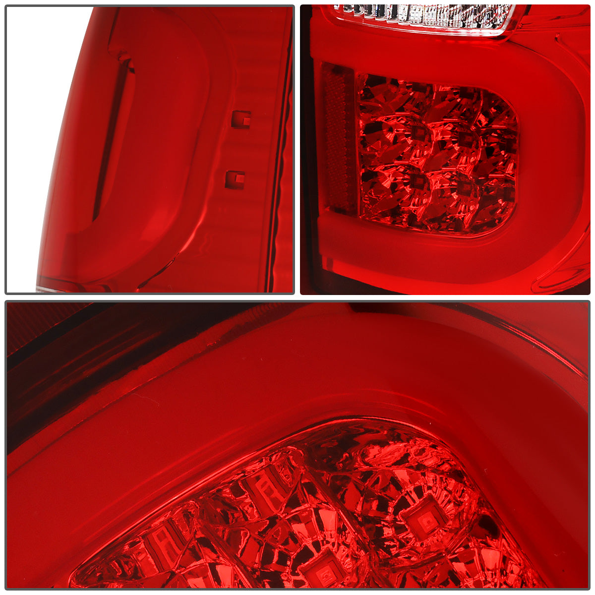 FAROS TRASEROS 09-14 FORD F-150 - DUAL C-BAR - 3D - LED - CHROME / RED