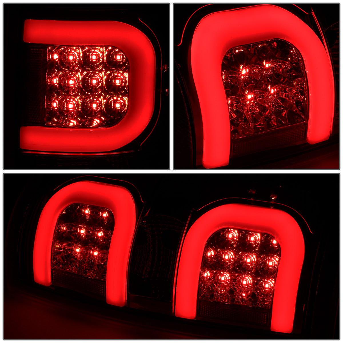 FAROS TRASEROS 09-14 FORD F-150 - DUAL C-BAR - 3D - LED - CHROME / SMOKE