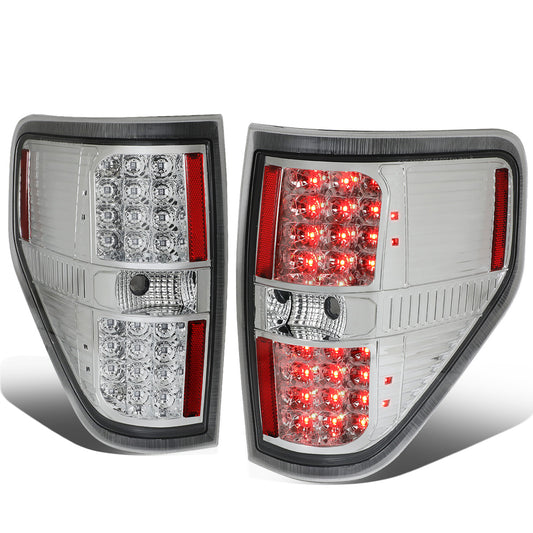 FAROS TRASEROS 09-14 FORD F-150 - FULL LED - LED - CHROME / CLEAR