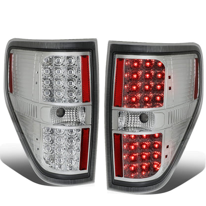 FAROS TRASEROS 09-14 FORD F-150 - FULL LED - LED - CHROME / CLEAR