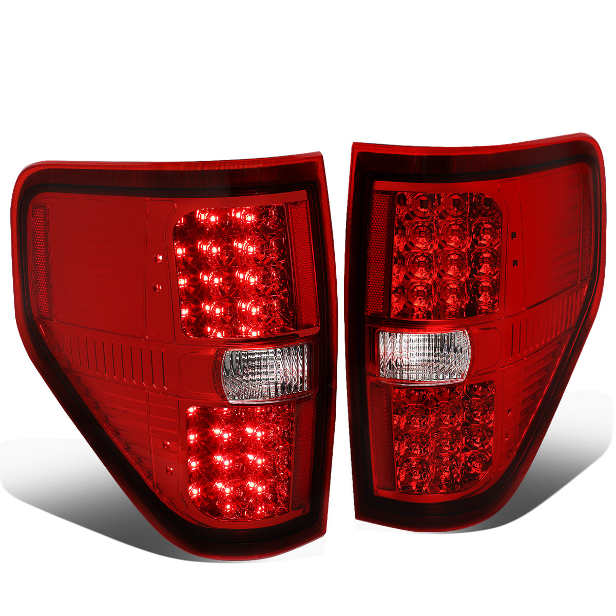 FAROS TRASEROS 09-14 FORD F-150 - FULL LED - LED - CHROME / RED