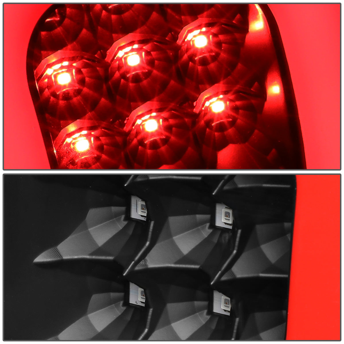 FAROS TRASEROS 09-14 FORD F-150 - DUAL RED C-BAR - 3D - LED - BLACK / CLEAR