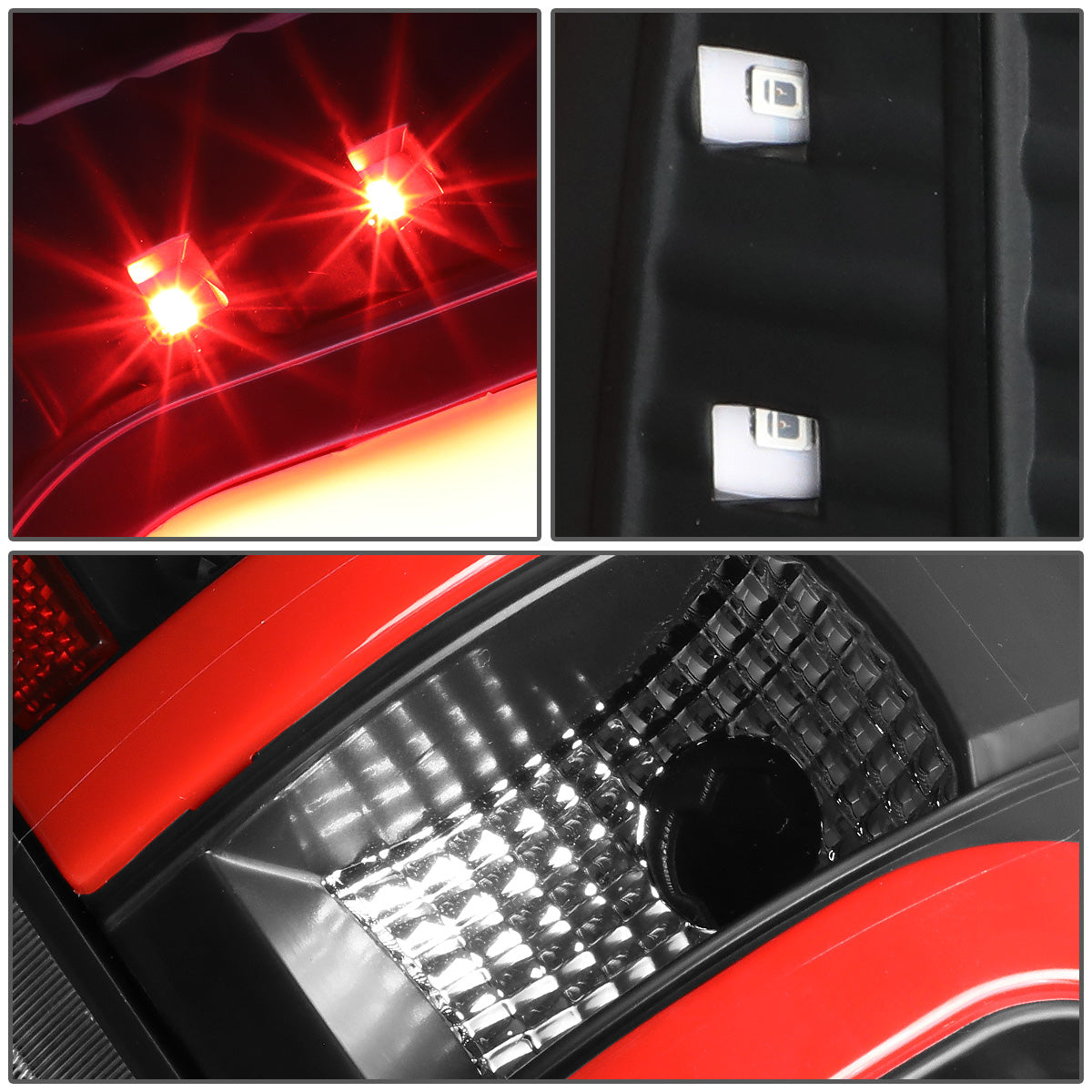 FAROS TRASEROS 09-14 FORD F-150 - DUAL RED C-BAR - 3D - LED - BLACK / CLEAR