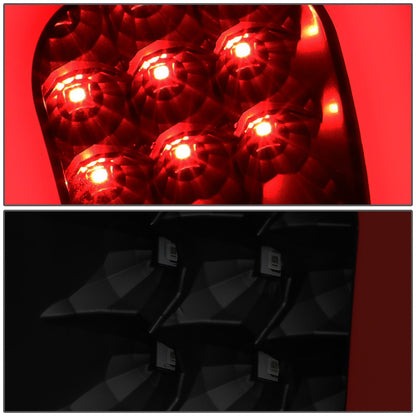 FAROS TRASEROS 09-14 FORD F-150 - DUAL RED C-BAR - 3D - LED - BLACK / SMOKE