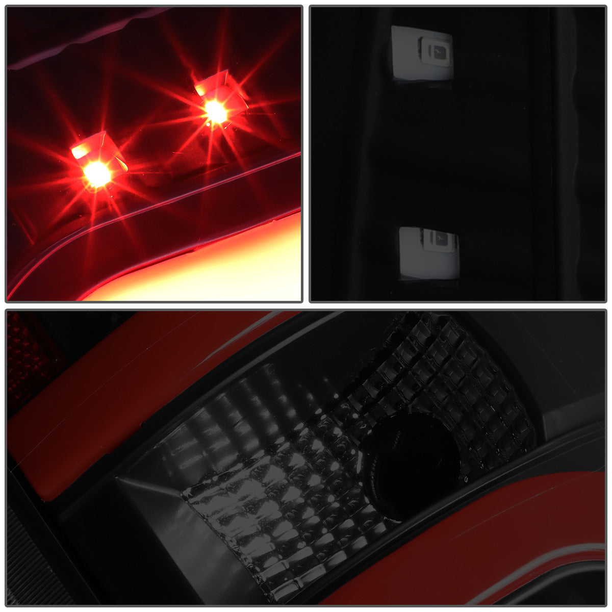 FAROS TRASEROS 09-14 FORD F-150 - DUAL RED C-BAR - 3D - LED - BLACK / SMOKE