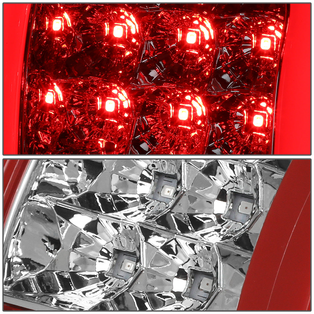 FAROS TRASEROS 09-14 FORD F-150 - DUAL RED C-BAR - 3D - LED - CHROME / CLEAR
