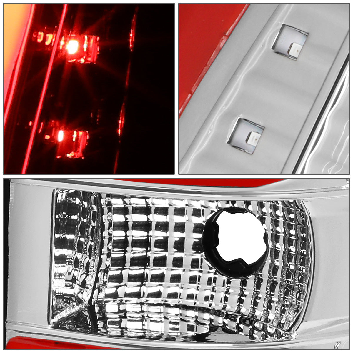 FAROS TRASEROS 09-14 FORD F-150 - DUAL RED C-BAR - 3D - LED - CHROME / CLEAR