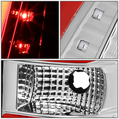 FAROS TRASEROS 09-14 FORD F-150 - DUAL RED C-BAR - 3D - LED - CHROME / CLEAR