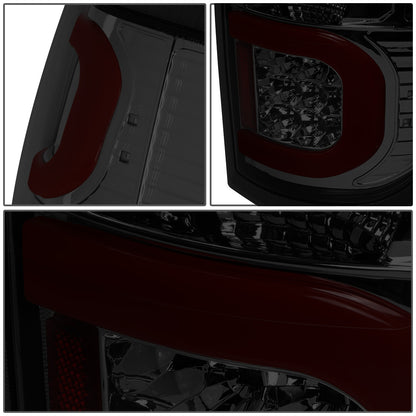 FAROS TRASEROS 09-14 FORD F-150 - DUAL RED C-BAR - 3D - LED - CHROME / SMOKE
