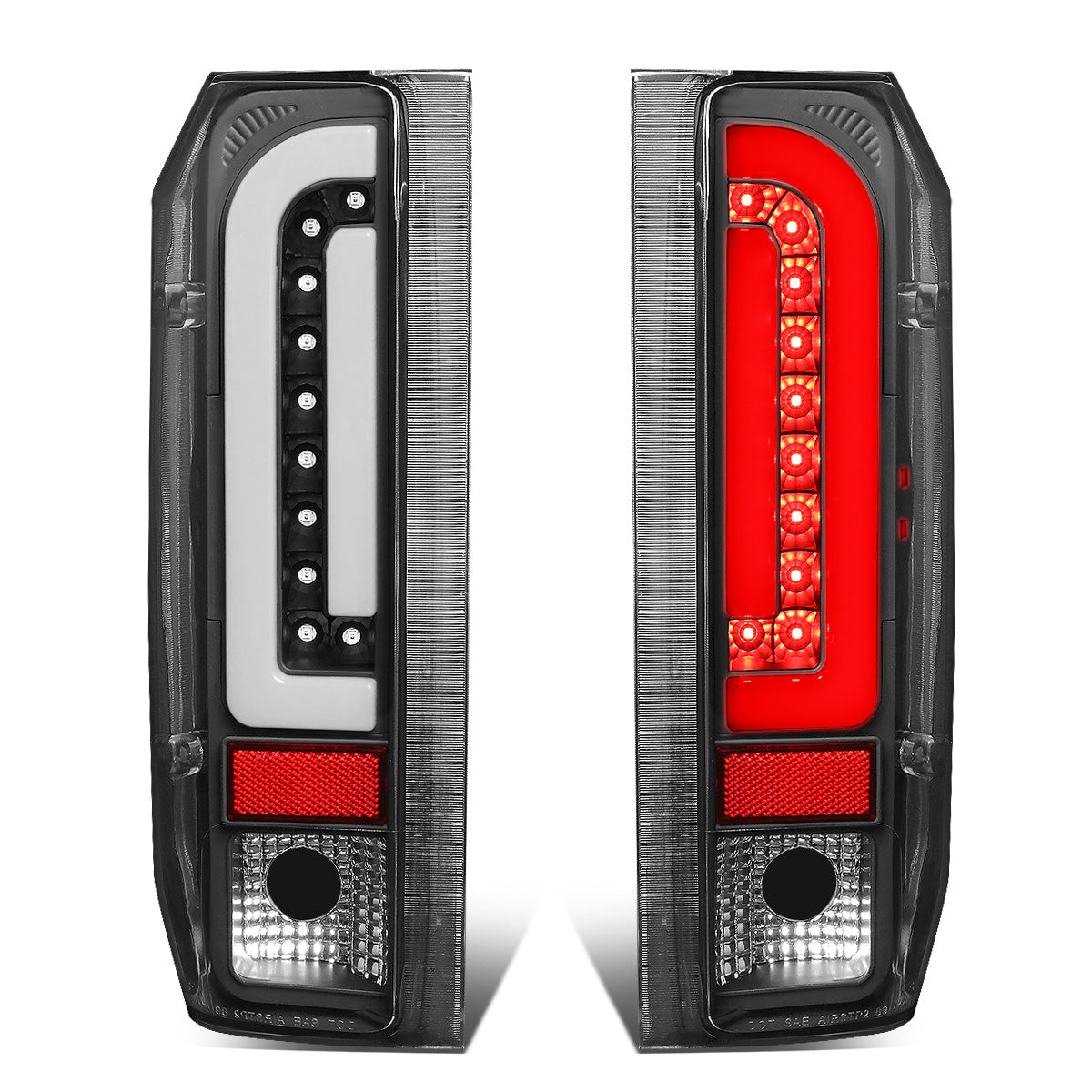 FAROS TRASEROS 90-96 FORD F-150 / 90-97 FORD F-250 / 90-97 FORD F-350 / 90-96 FORD BRONCO / 90-97 FORD F SUPER DUTY - FITS STYLESIDE MODELS ONLY - 3D - LED - BLACK / CLEAR