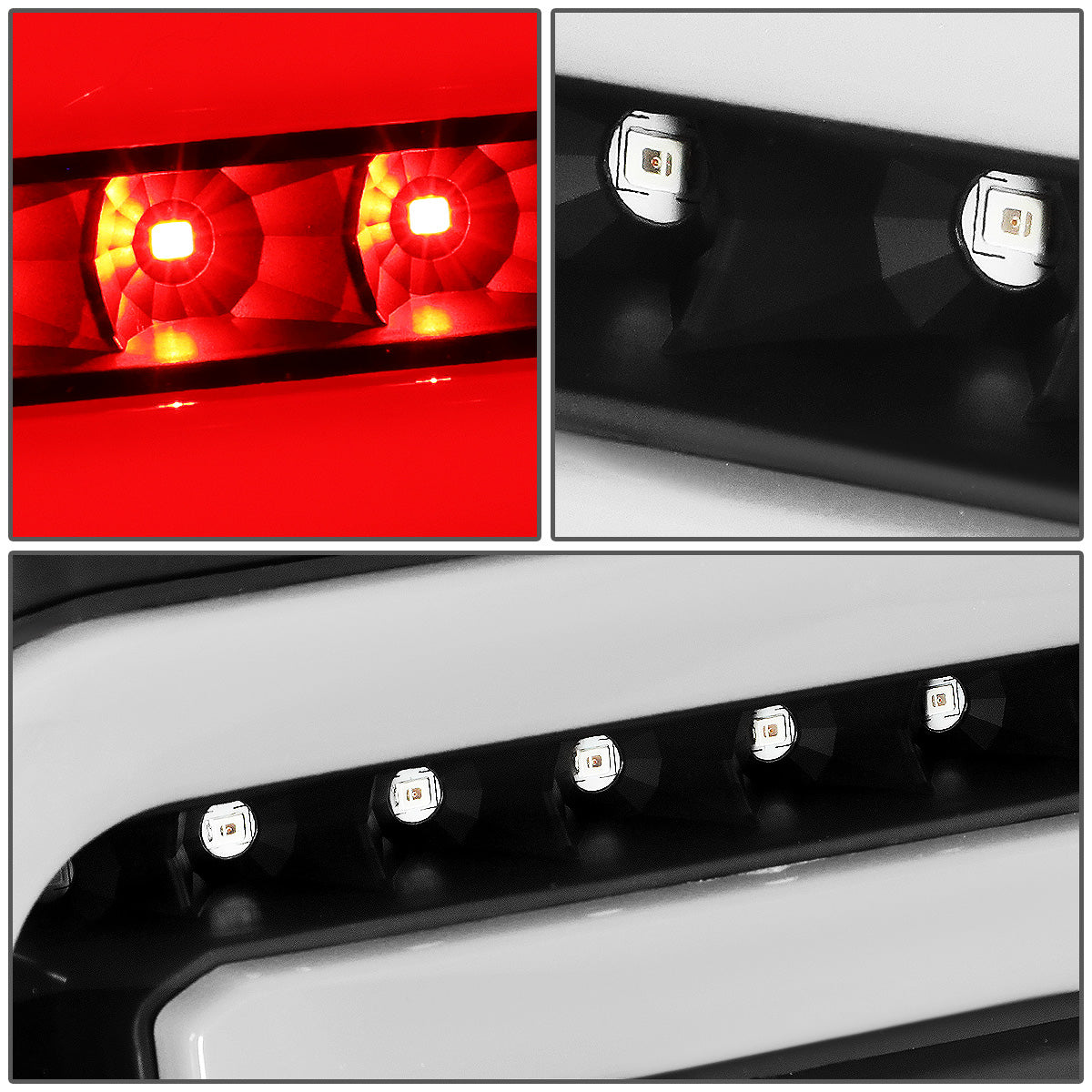 FAROS TRASEROS 90-96 FORD F-150 / 90-97 FORD F-250 / 90-97 FORD F-350 / 90-96 FORD BRONCO / 90-97 FORD F SUPER DUTY - FITS STYLESIDE MODELS ONLY - 3D - LED - BLACK / CLEAR