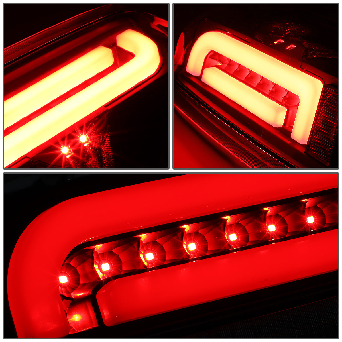 FAROS TRASEROS 90-96 FORD F-150 / 90-97 FORD F-250 / 90-97 FORD F-350 / 90-96 FORD BRONCO / 90-97 FORD F SUPER DUTY - FITS STYLESIDE MODELS ONLY - 3D - LED - BLACK / SMOKE