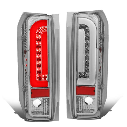 FAROS TRASEROS 90-96 FORD F-150 / 90-97 FORD F-250 / 90-97 FORD F-350 / 90-96 FORD BRONCO / 90-97 FORD F SUPER DUTY - FITS STYLESIDE MODELS ONLY - 3D - LED - CHROME / CLEAR