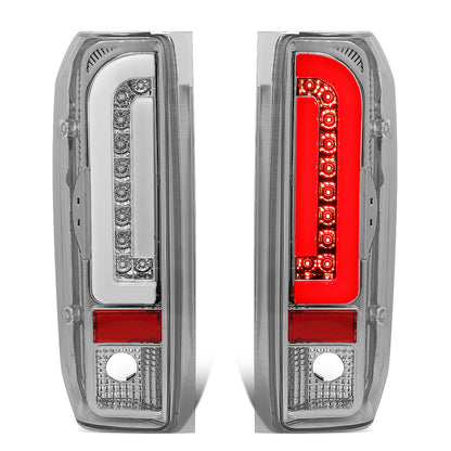 FAROS TRASEROS 90-96 FORD F-150 / 90-97 FORD F-250 / 90-97 FORD F-350 / 90-96 FORD BRONCO / 90-97 FORD F SUPER DUTY - FITS STYLESIDE MODELS ONLY - 3D - LED - CHROME / CLEAR