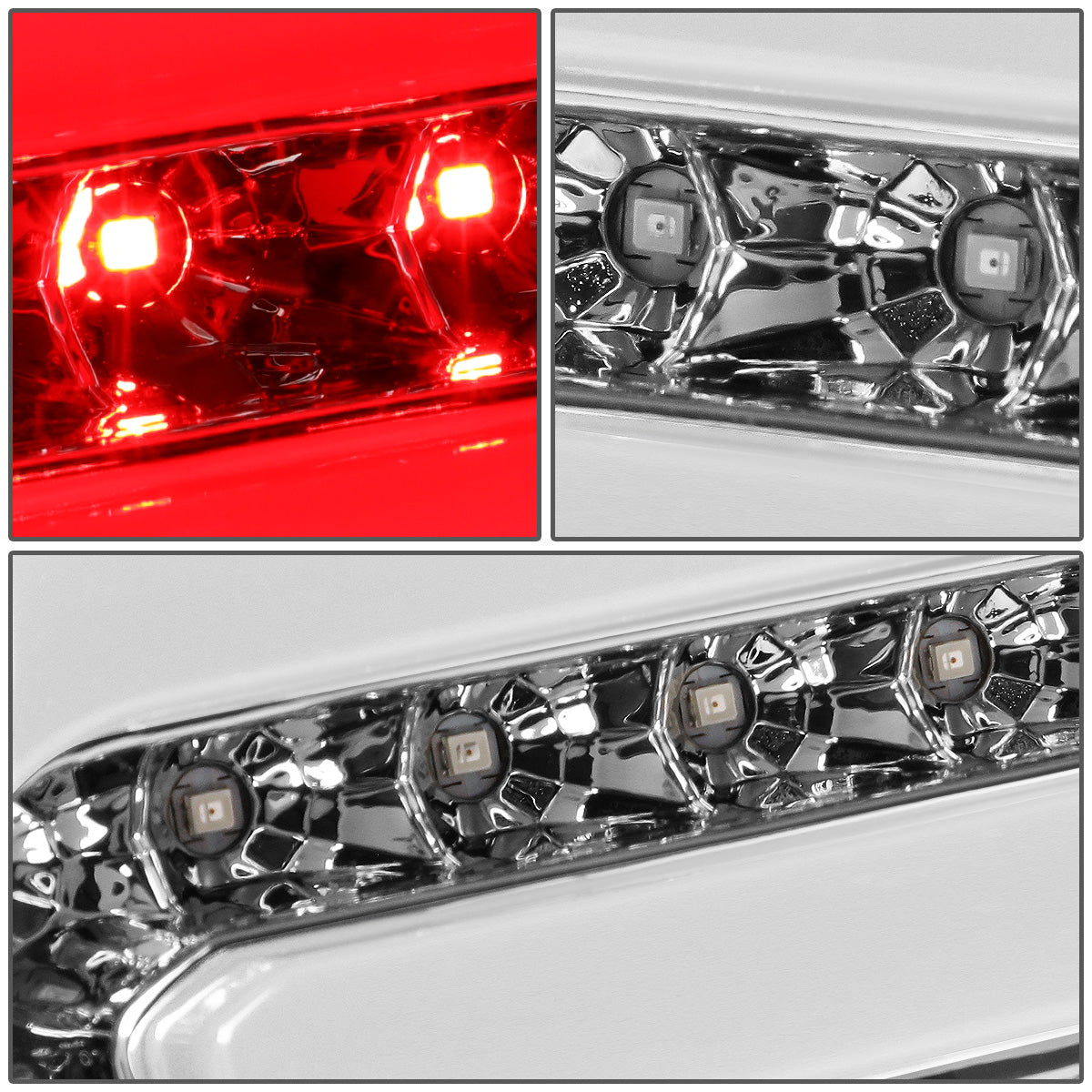 FAROS TRASEROS 90-96 FORD F-150 / 90-97 FORD F-250 / 90-97 FORD F-350 / 90-96 FORD BRONCO / 90-97 FORD F SUPER DUTY - FITS STYLESIDE MODELS ONLY - 3D - LED - CHROME / CLEAR