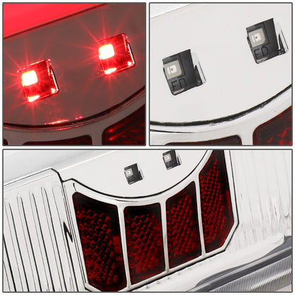 FAROS TRASEROS 90-96 FORD F-150 / 90-97 FORD F-250 / 90-97 FORD F-350 / 90-96 FORD BRONCO / 90-97 FORD F SUPER DUTY - FITS STYLESIDE MODELS ONLY - 3D - LED - CHROME / CLEAR