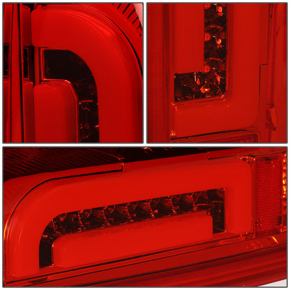FAROS TRASEROS 90-96 FORD F-150 / 90-97 FORD F-250 / 90-97 FORD F-350 / 90-96 FORD BRONCO / 90-97 FORD F SUPER DUTY - FITS STYLESIDE MODELS ONLY - 3D - LED - CHROME / RED