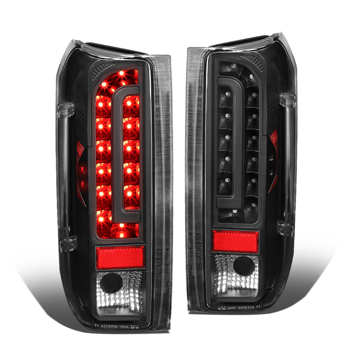 FAROS TRASEROS 90-96 FORD F-150 / 90-97 FORD F-250 / 90-97 FORD F-350 / 90-96 FORD BRONCO / 90-97 FORD F SUPER DUTY - FITS STYLESIDE MODELS ONLY - LED - BLACK / CLEAR