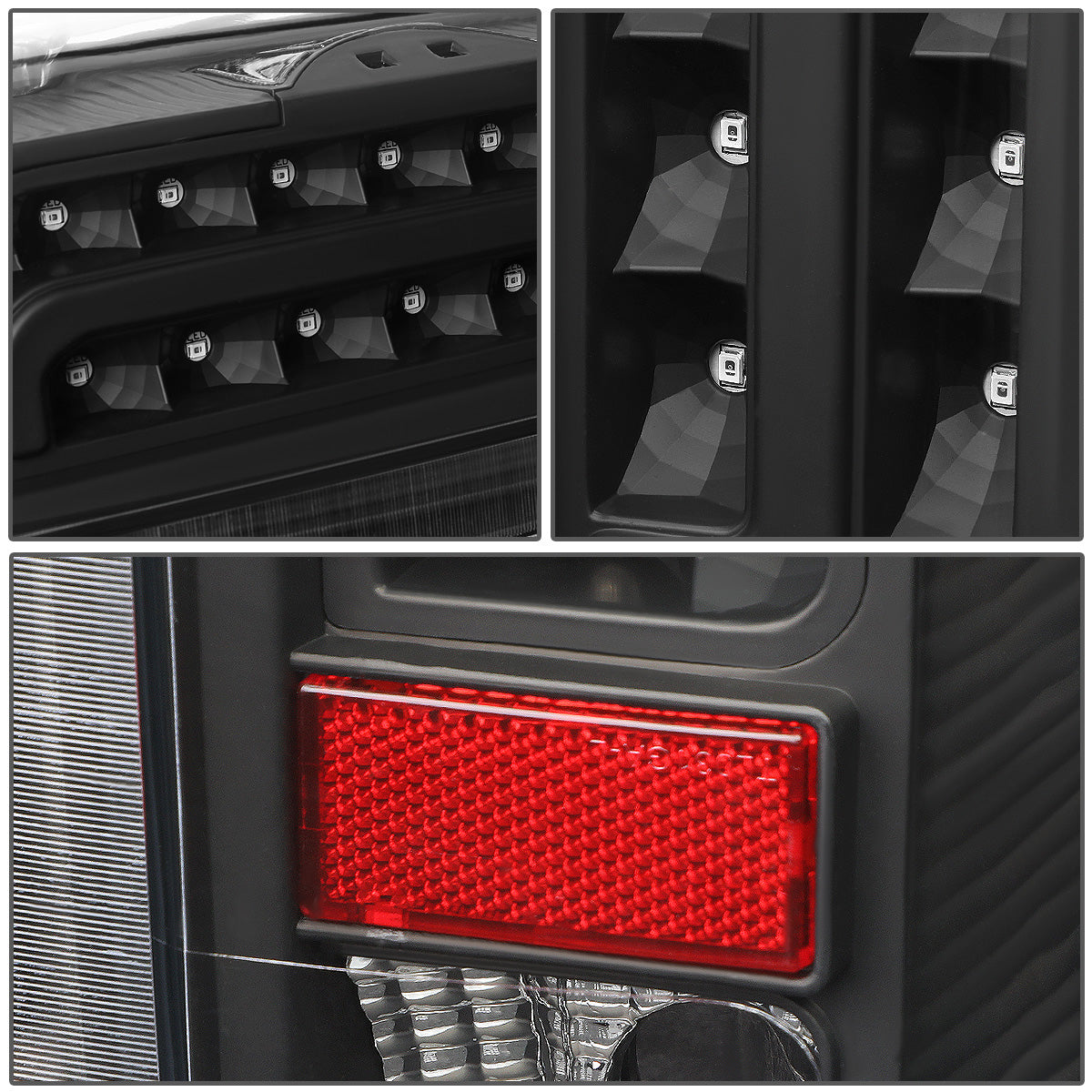 FAROS TRASEROS 90-96 FORD F-150 / 90-97 FORD F-250 / 90-97 FORD F-350 / 90-96 FORD BRONCO / 90-97 FORD F SUPER DUTY - FITS STYLESIDE MODELS ONLY - LED - BLACK / CLEAR
