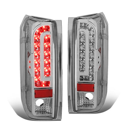 FAROS TRASEROS 90-96 FORD F-150 / 90-97 FORD F-250 / 90-97 FORD F-350 / 90-96 FORD BRONCO / 90-97 FORD F SUPER DUTY - FITS STYLESIDE MODELS ONLY - LED - CHROME / CLEAR