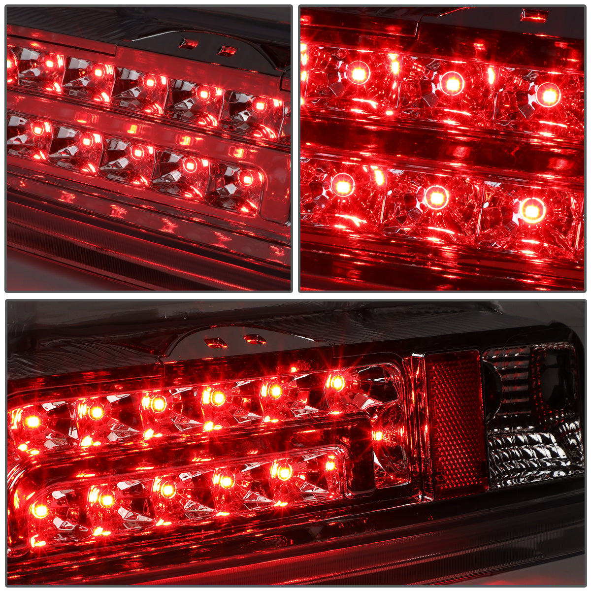 FAROS TRASEROS 90-96 FORD F-150 / 90-97 FORD F-250 / 90-97 FORD F-350 / 90-96 FORD BRONCO / 90-97 FORD F SUPER DUTY - FITS STYLESIDE MODELS ONLY - LED - CHROME / CLEAR