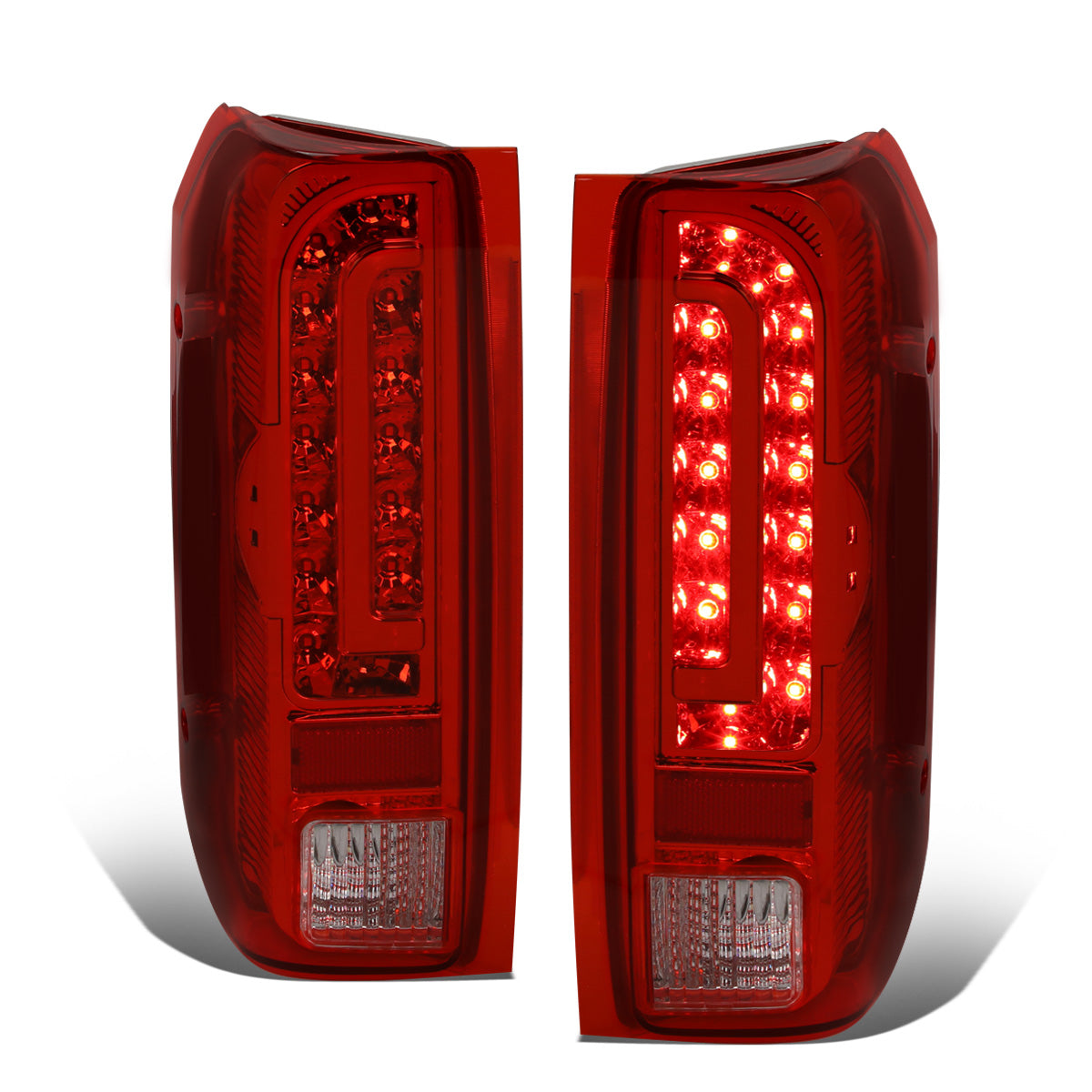 FAROS TRASEROS 90-96 FORD F-150 / 90-97 FORD F-250 / 90-97 FORD F-350 / 90-96 FORD BRONCO / 90-97 FORD F SUPER DUTY - FITS STYLESIDE MODELS ONLY - LED - CHROME / RED