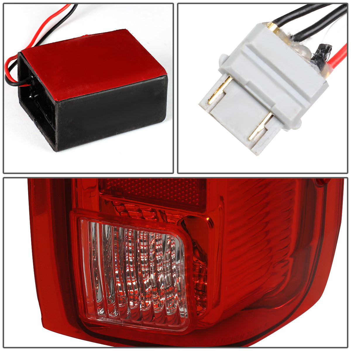 FAROS TRASEROS 90-96 FORD F-150 / 90-97 FORD F-250 / 90-97 FORD F-350 / 90-96 FORD BRONCO / 90-97 FORD F SUPER DUTY - FITS STYLESIDE MODELS ONLY - LED - CHROME / RED