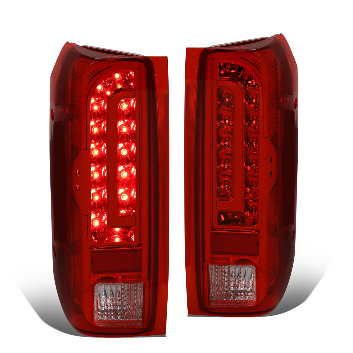 FAROS TRASEROS 90-96 FORD F-150 / 90-97 FORD F-250 / 90-97 FORD F-350 / 90-96 FORD BRONCO / 90-97 FORD F SUPER DUTY - FITS STYLESIDE MODELS ONLY - LED - CHROME / RED