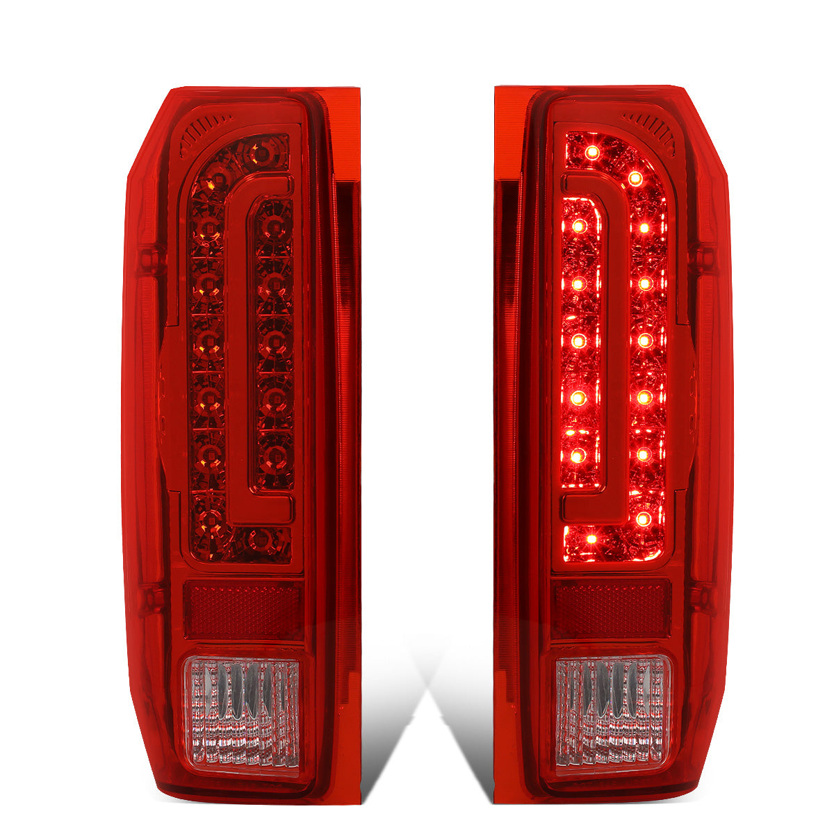 FAROS TRASEROS 90-96 FORD F-150 / 90-97 FORD F-250 / 90-97 FORD F-350 / 90-96 FORD BRONCO / 90-97 FORD F SUPER DUTY - FITS STYLESIDE MODELS ONLY - LED - CHROME / RED