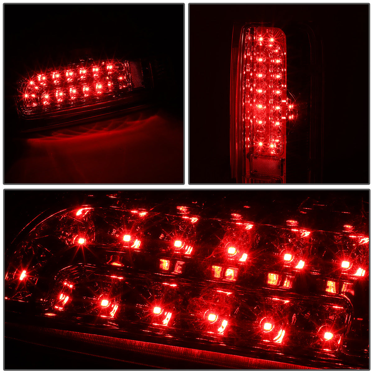 FAROS TRASEROS 90-96 FORD F-150 / 90-97 FORD F-250 / 90-97 FORD F-350 / 90-96 FORD BRONCO / 90-97 FORD F SUPER DUTY - FITS STYLESIDE MODELS ONLY - LED - CHROME / RED