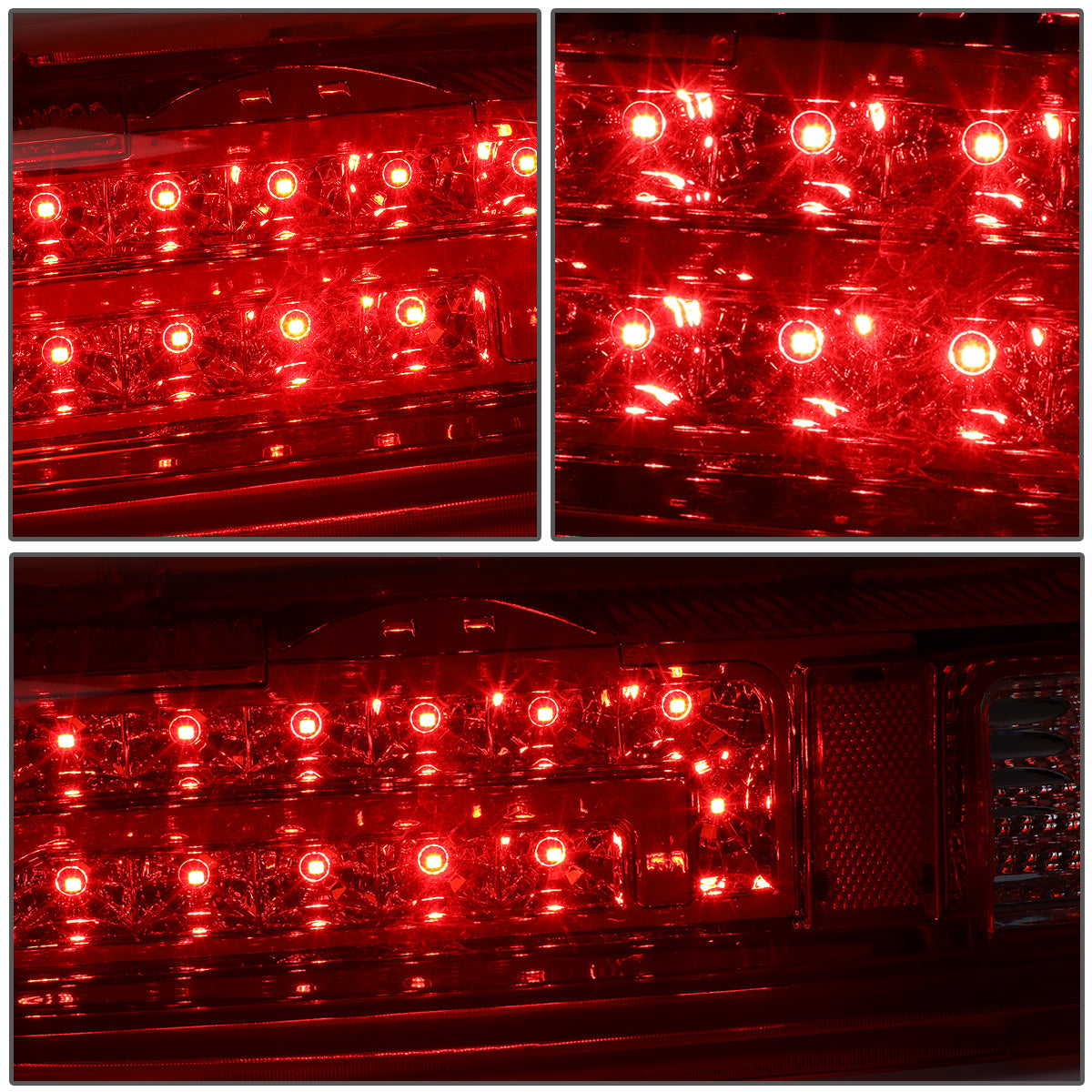 FAROS TRASEROS 90-96 FORD F-150 / 90-97 FORD F-250 / 90-97 FORD F-350 / 90-96 FORD BRONCO / 90-97 FORD F SUPER DUTY - FITS STYLESIDE MODELS ONLY - LED - CHROME / RED
