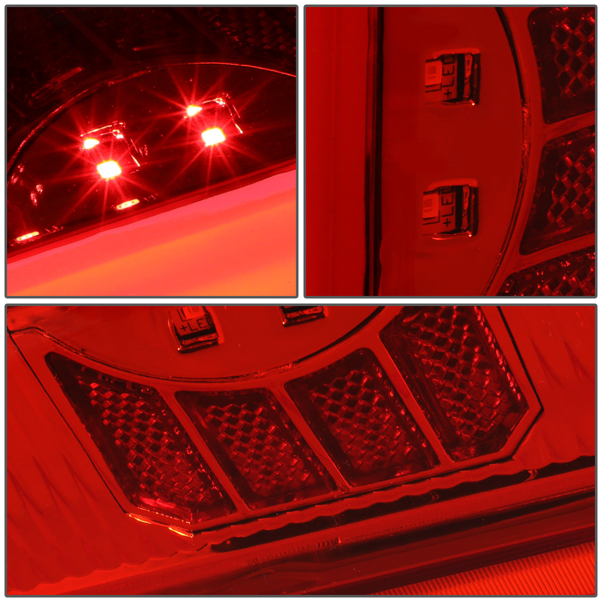 FAROS TRASEROS 90-96 FORD F-150 / 90-97 FORD F-250 / 90-97 FORD F-350 / 90-96 FORD BRONCO / 90-97 FORD F SUPER DUTY - FITS STYLESIDE MODELS ONLY - LED - CHROME / RED