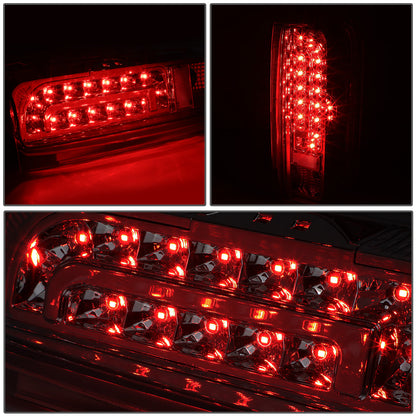 FAROS TRASEROS 90-96 FORD F-150 / 90-97 FORD F-250 / 90-97 FORD F-350 / 90-96 FORD BRONCO / 90-97 FORD F SUPER DUTY - FITS STYLESIDE MODELS ONLY - LED - CHROME / SMOKE