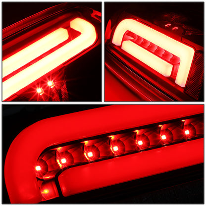 FAROS TRASEROS 90-96 FORD F-150 / 90-97 FORD F-250 / 90-97 FORD F-350 / 90-96 FORD BRONCO / 90-97 FORD F SUPER DUTY - FITS STYLESIDE MODELS ONLY - RED LED - BLACK / CLEAR