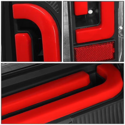 FAROS TRASEROS 90-96 FORD F-150 / 90-97 FORD F-250 / 90-97 FORD F-350 / 90-96 FORD BRONCO / 90-97 FORD F SUPER DUTY - FITS STYLESIDE MODELS ONLY - RED LED - BLACK / CLEAR