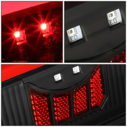 FAROS TRASEROS 90-96 FORD F-150 / 90-97 FORD F-250 / 90-97 FORD F-350 / 90-96 FORD BRONCO / 90-97 FORD F SUPER DUTY - FITS STYLESIDE MODELS ONLY - RED LED - BLACK / CLEAR