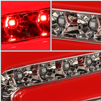 FAROS TRASEROS 90-96 FORD F-150 / 90-97 FORD F-250 / 90-97 FORD F-350 / 90-96 FORD BRONCO / 90-97 FORD F SUPER DUTY - FITS STYLESIDE MODELS ONLY - RED LED - CHROME / CLEAR