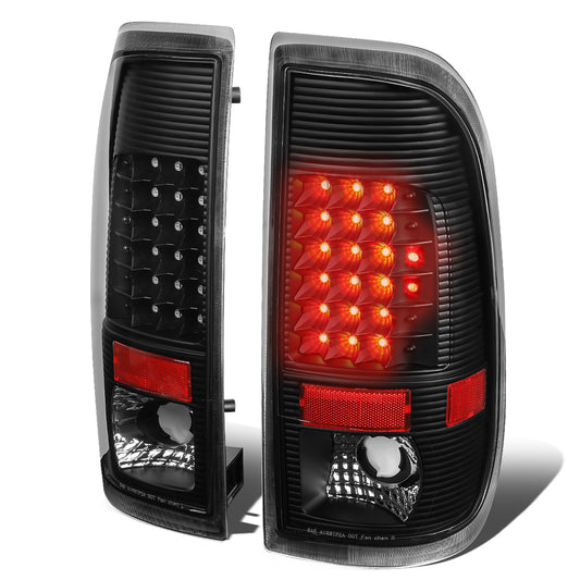FAROS TRASEROS 97-03 FORD F-150 / 97-99 FORD F-250 / 99-07 FORD F-250, F-350, F-450, F-550 - SUPER DUTY / 04 FORD F-150 HERITAGE - LED - FITS STYLESIDE MODELS ONLY - BLACK / CLEAR